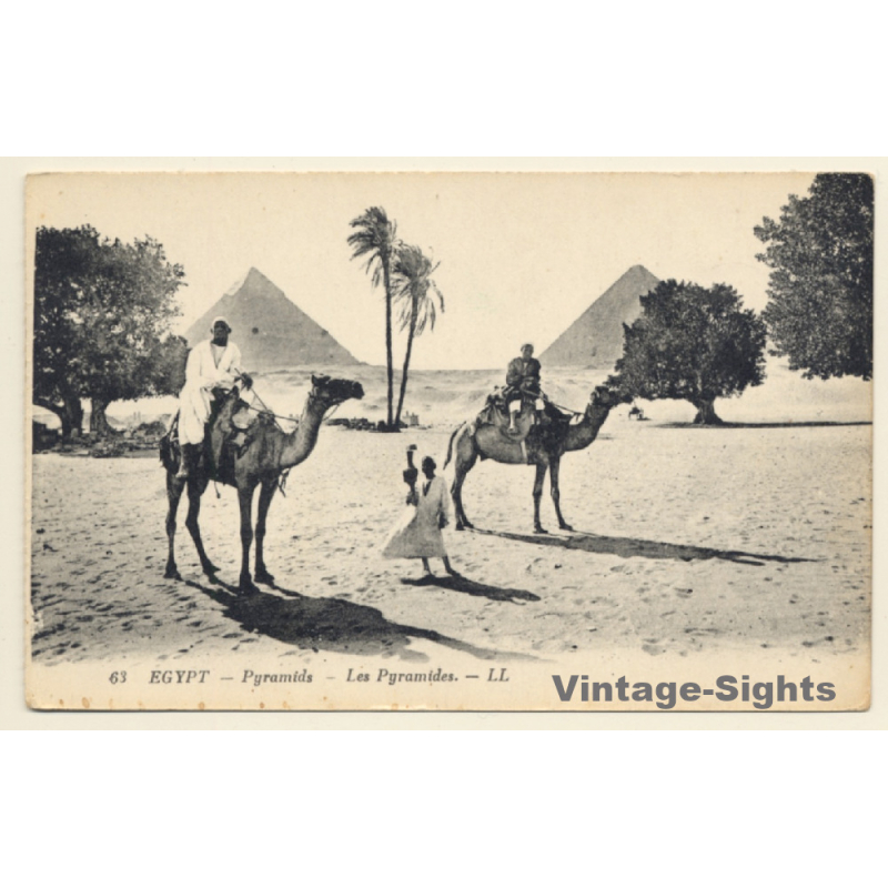 LL 63 / Egypt: Les Pyramides / Camels (Vintage PC 1910s/1920s) LL 63 / Egypt: Les Pyramides / Camels (Vintage PC 1910s/1920s)