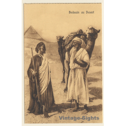 Egypt: Bedouin au Desert / Camel - Pyramid (Vintage PC 1910s/1920s)