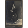 Karl Bächle / Tiengen: 2 Teenage Sisters in Elegant Robes (Vintage Cabinet Card ~1910s)