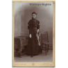 Globus Atelier / Berlin: Elegant Young Woman in Victorian Dress (Vintage Cabinet Card ~1900s/1910s)