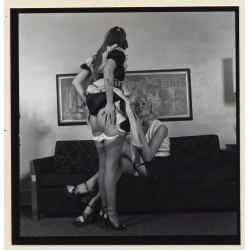 Erotic Study: Semi Nude Maid & Mistress In Spanking Session*1 / BDSM (Vintage Contact Sheet Photo 1970s/1980s)