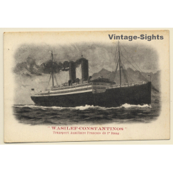 S.S. Wasilef-Constantinos / Steamer - Transport Auxilaire Francais (Vintage PC 1918)