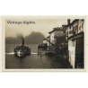 Gandria / Lago Di Lugano: Steamship - Villas on Seashore (Vintage RPPC 1920s/1930s)