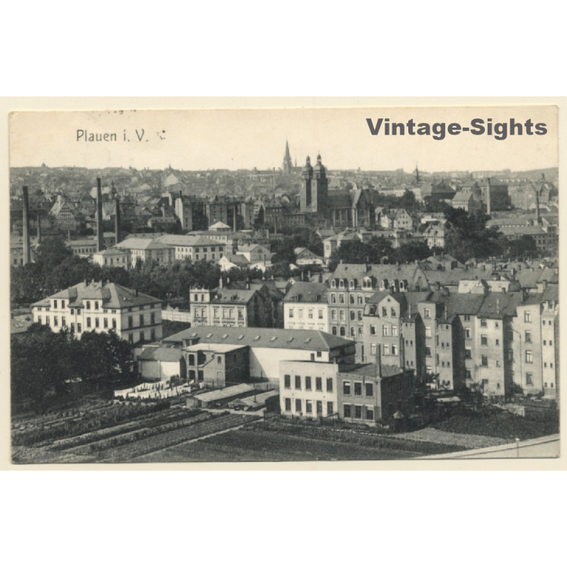 Plauen im Vogtland: Total View - Church (Vintage PC 1908) Plauen im Vogtland: Total View - Church (Vintage PC 1908)