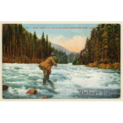 USA: Trout Fishing at Skykomish River (Vintage PC 1910s )