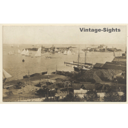 Helsinki / Finland: Bay - Harbour - Sailing Ships (Vintage RPPC ~1920s/1930s )