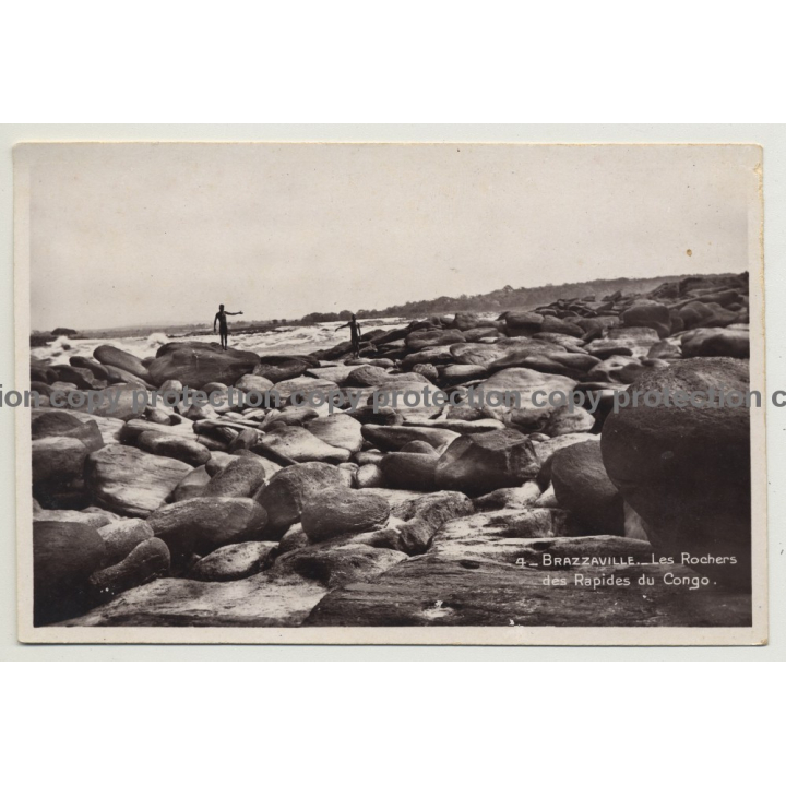 Brazzaville: Rocks Of The Congo Rapids (Vintage Postcard BESSIÈRES)