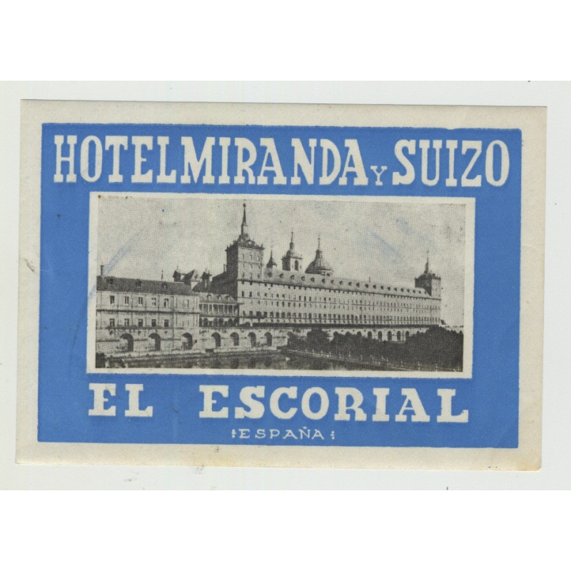 Hotel Miranda Y Suizo / Spain (Vintage Luggage Label)