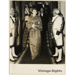 Ingrid Bergman in Elegant Dress at a Gala (Vintage Press Photo 1950s/1960s)