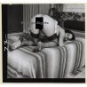 Erotic Study by Korenjak: Racy Darkhaired Semi Nude On Bed*4 (Vintage Contact Print 1970s/1980s)