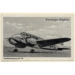 Schnellreiseflugzeug Siebel Fh 104 / Field Post WW2 (Vintage PC 1939)