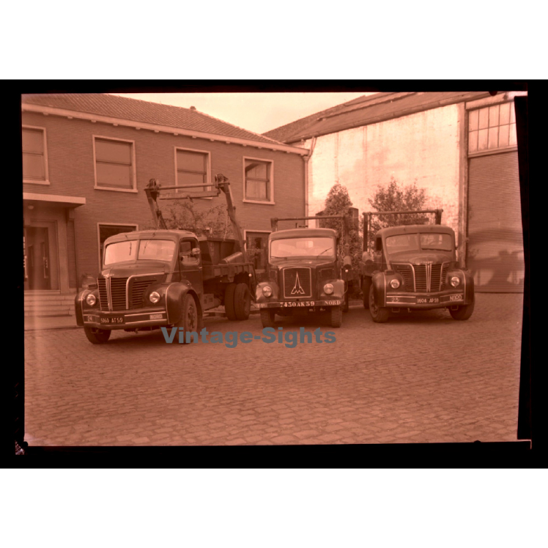 2 Berliet GLC and a Magirus Deutz / Truck - Lorry - Camion (Large Vintage Photo Negative ~1950s) 2 Berliet GLC and a Magirus Deutz / Truck - Lorry - Camion (Large Vintage Photo Negative ~1950s)
