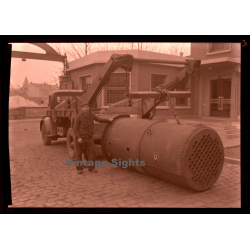 Berliet GLC Unloading Tank / Truck - Lorry - Camion (Large Vintage Photo Negative ~1950s)
