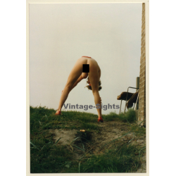 Erotic Study: Rear View Of Nude Bending Forward Outdoors (Vintage Photo ~1990s)