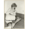 Erotic Study: Cheeky Blonde Female Nude Points Gun At Camera (Vintage Photo GDR ~1980s)