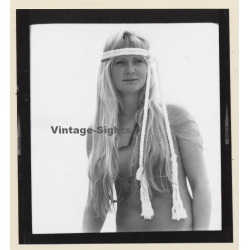 Erotic Study: Natural Slim Blonde Nude*1 / Headband (Vintage Contact Sheet Photo 1970s/1980s)
