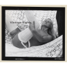 Erotic Study: Natural Slim Blonde Nude*11 / White Nylons - Suspenders (Vintage Contact Sheet Photo 1970s/1980s)
