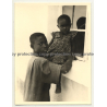 Strong Shot Of Young Boy & His Little Sister - Kabalo / Congo (Vintage Photo B/W ~1950s)
