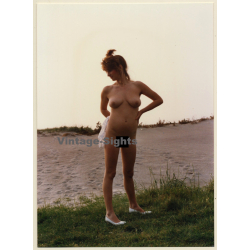 Erotic Study: Cheeky Nude Redhead On Baltic Sea Beach*2 (Vintage Photo 18 x 13 CM  ~1990s)