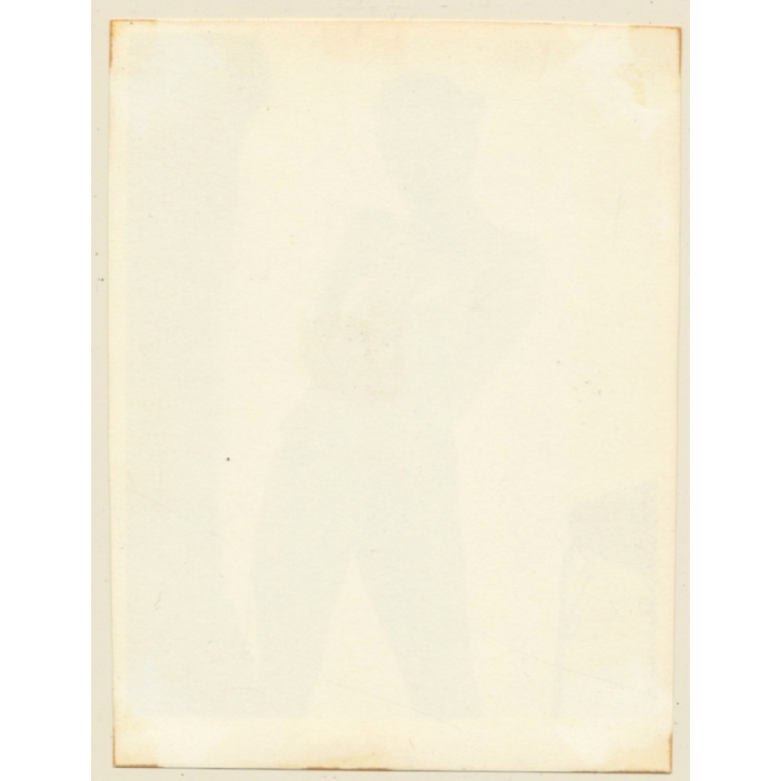 Erotic Study: Cheeky Brunette Undressing *7 / Topless (Vintage Photo ~1950s)