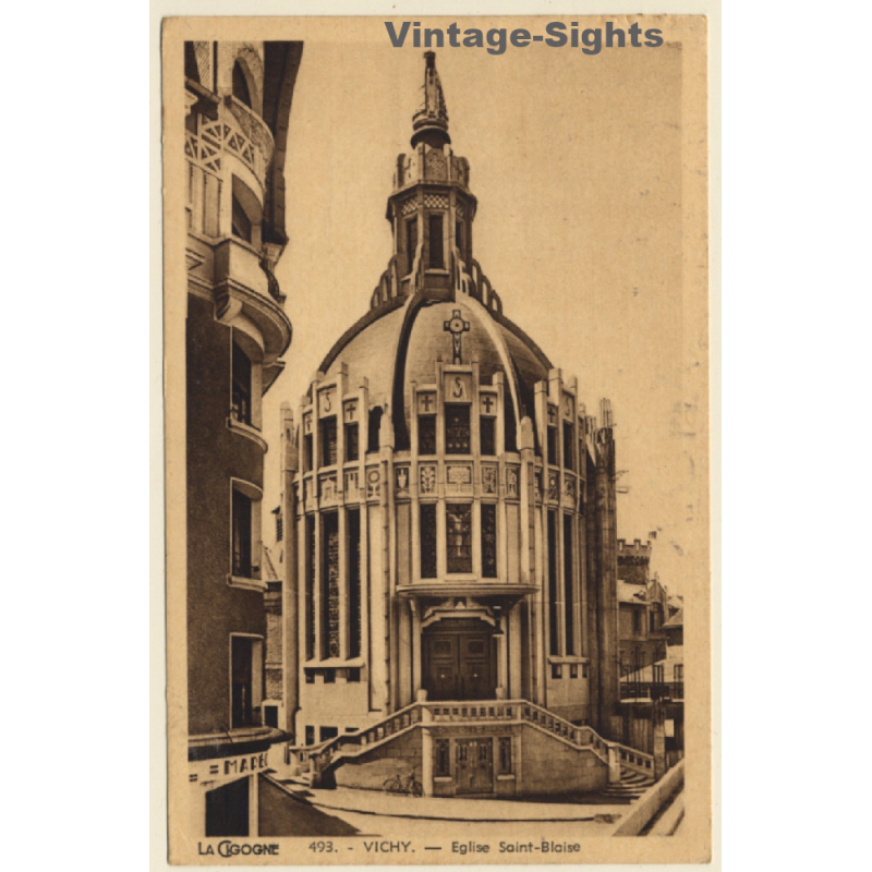Vichy / France: Eglise Saint Blaise (Vintage PC 1947)