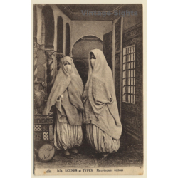 Algeria: Mauresques Voilées - Vins D'Algérie / Ethnic (Vintage PC ~1910s)