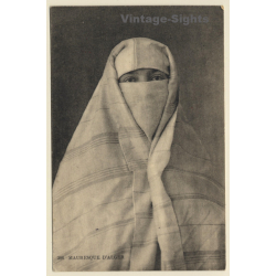 Algeria: Mauresque D'Alger - Veiled Moorish Woman - Niqab / Ethnic (Vintage PC 1929)
