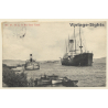 Egypt: B.L. in the Suez Canal / Steamer (Vintage PC 1909)