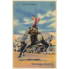 Rodeo: South Plains Tenderfoot / Cowboy (Vintage Linen PC ~1950s)