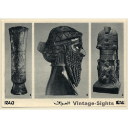 Artifacts Of Irak: Votive Vase - Bronze Head - Limestone  (Vintage RPPC)