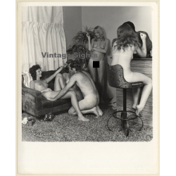 Jaybird Erotic Study: Group Of Nude People Hanging Out Together (Vintage Photo KORENJAK 1960s/1970s)