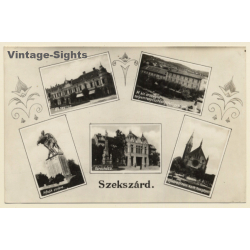 Szekszárd / Hungary: Garay ter - Városháza (Vintage Multiview RPPC)
