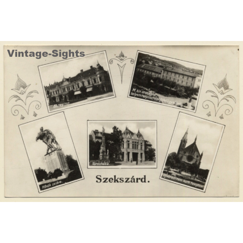 Szekszárd / Hungary: Garay ter - Városháza (Vintage Multiview RPPC) Szekszárd / Hungary: Garay ter - Városháza (Vintage Multiview RPPC)