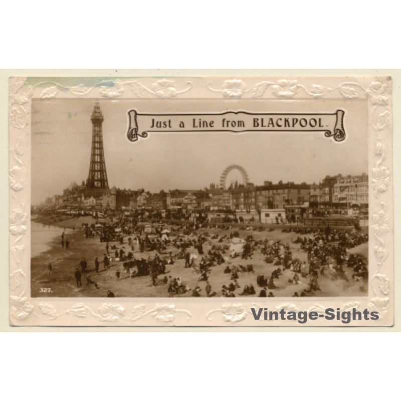 Blackpool / UK: Partial View - Beach Front (Vintage RPPC 1928)