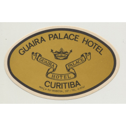 Guaira Palace Hotel - Curitiba / Brazil (Vintage Luggage Label: Small)