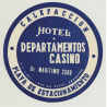 Hotel Departamentos Casino - Mar De Plata / Argentina (Vintage Luggage Label: Small)