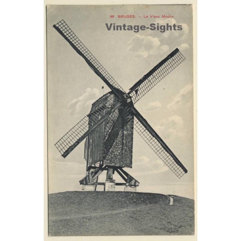 Bruges / Belgium: Le Vieux Moulin / Windmill (Vintage PC)