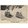 Davos Klosters / Switzerland: Four-Man Bobsleigh (Vintage PC 1907)