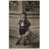 Bavaria: Little Boy in Traditional Garb / Lederhosen - Bayerische Tracht (Vintage RPPC 1919)