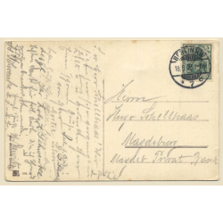 Little Bavarian Girl with Stein on Beer Barrel / Poetry (Vintage PC 1908)