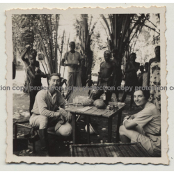 Rencontre Dans La Brousse - Meeting In Th Bush 4 / Congo (Vintage Photo B/W 1936)
