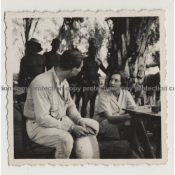 Rencontre Dans La Brousse - Meeting In Th Bush 5 / Congo (Vintage Photo B/W 1936)