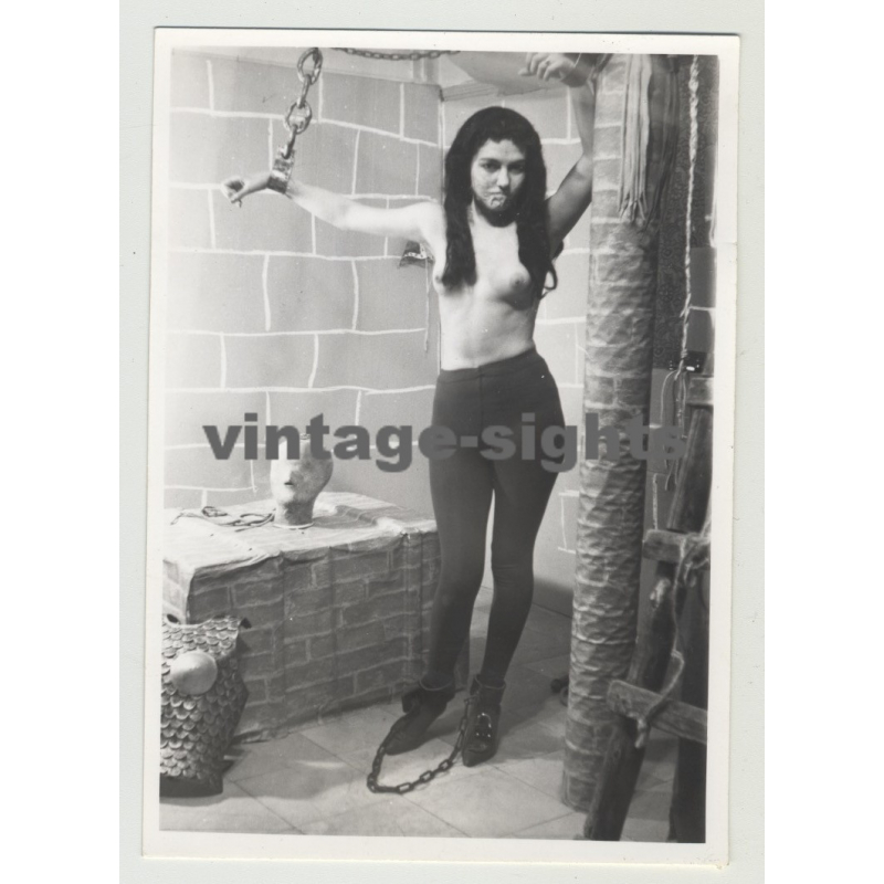 Hand & Footcuffed Female W.Plastic Wrap / Bondage (Vintage Photo 1964) Hand & Footcuffed Female W.Plastic Wrap / Bondage (Vintage Photo 1964)