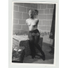 Tied Woman W. Footcuffs & Full Face Mask / Bondage (Vintage Photo 1964)