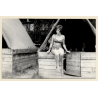 Pretty Brunette Pin-Up Girl In Bikini*2 / Beehive (Vintage Photo Czechia ~1960s)