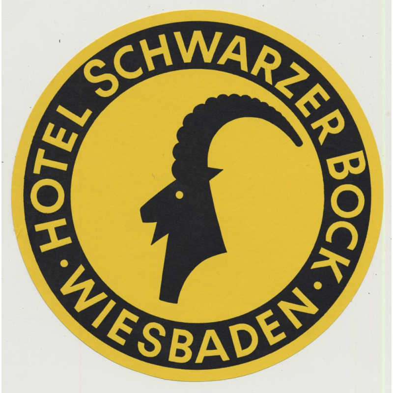 Hotel Schwarzer Bock - Wiesbaden (Vintage Luggae Label Ø 12 CM)