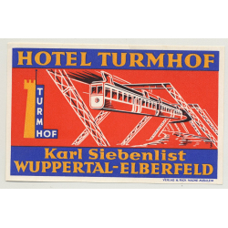 Hotel Turmhof - Wuppertal-Elberfeld / Germany (Vintage Luggae Label)