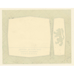 Edinburgh / Scotland: The Royal Hotel - Plaid & Lion (Vintage Luggage Label)