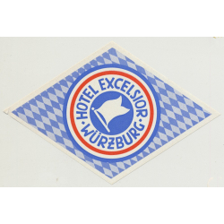 Hotel Excelsior - Würzburg / Germany (Vintage Luggae Label) BAVARIA