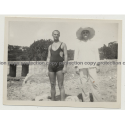 Mallorca - Baleares: Handsome Man In Funky Swimsuit / Gay INT (Vintage Photo ~1940s)